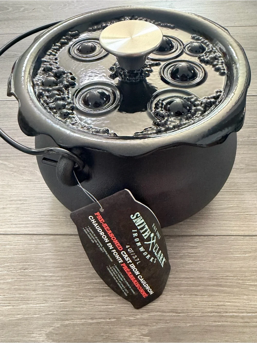 Smith Clark Black Bubbling 4QT Cauldron Cast Iron